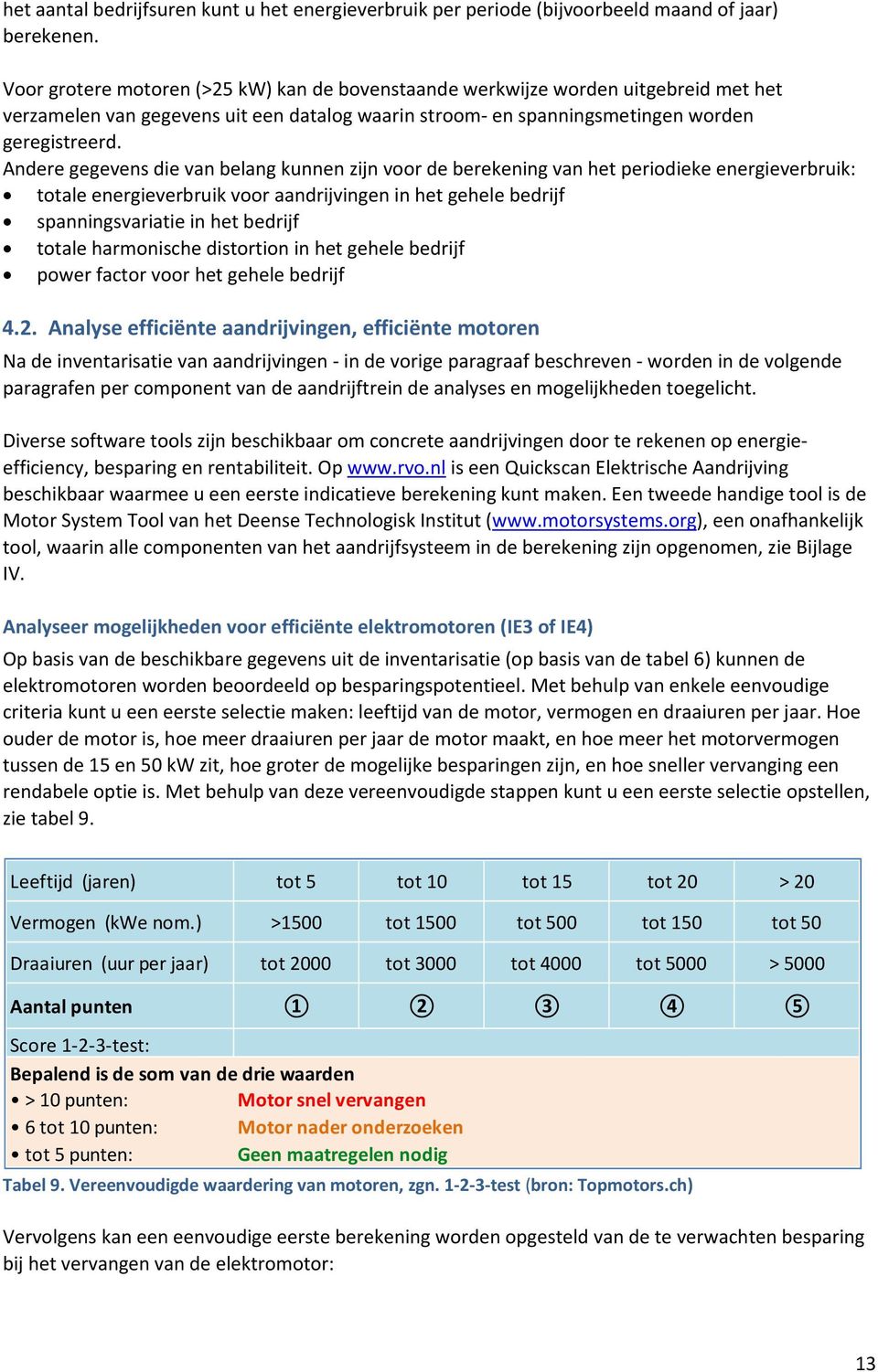 Andere gegevens die van belang kunnen zijn voor de berekening van het periodieke energieverbruik: totale energieverbruik voor aandrijvingen in het gehele bedrijf spanningsvariatie in het bedrijf