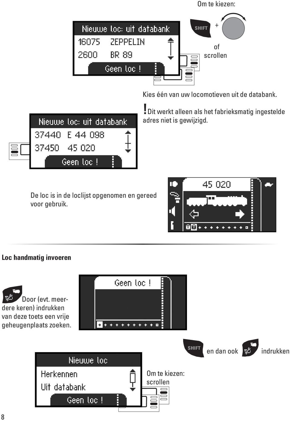 De loc is in de loclijst opgenomen en gereed voor gebruik.