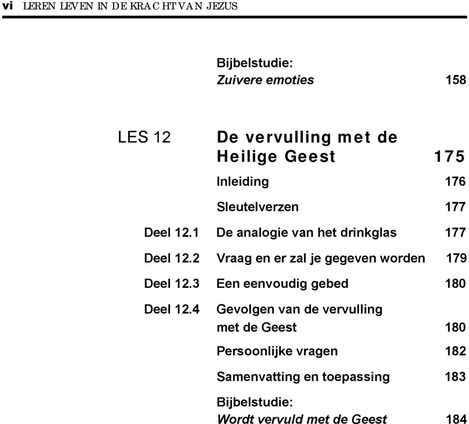 2 Vraag en er zal je gegeven worden 179 Deel 12.3 Een eenvoudig gebed 180 Deel 12.