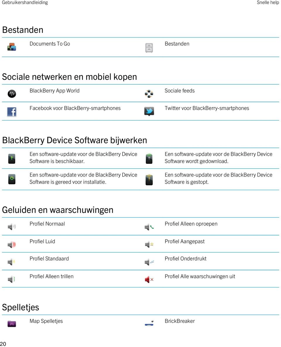 Een software-update voor de BlackBerry Device Software is gereed voor installatie. Een software-update voor de BlackBerry Device Software wordt gedownload.