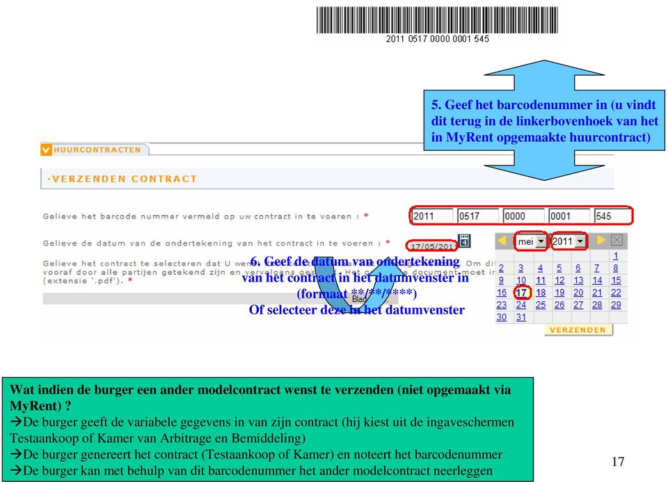 modelcontract wenst te verzenden (niet opgemaakt via MyRent)?