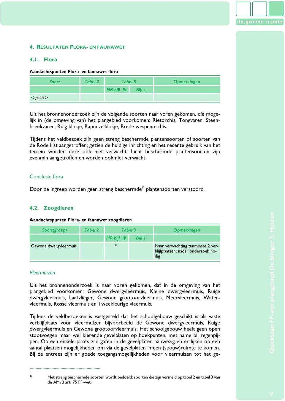 omgeving van) het plangebied voorkomen: Rietorchis, Tongvaren, Steenbreekvaren, Ruig klokje, Rapunzelklokje, Brede wespenorchis.