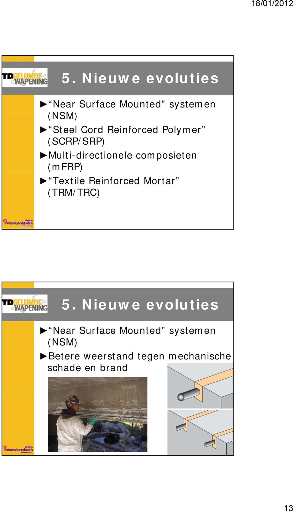 Textile Reinforced Mortar (TRM/TRC) Near Surface Mounted