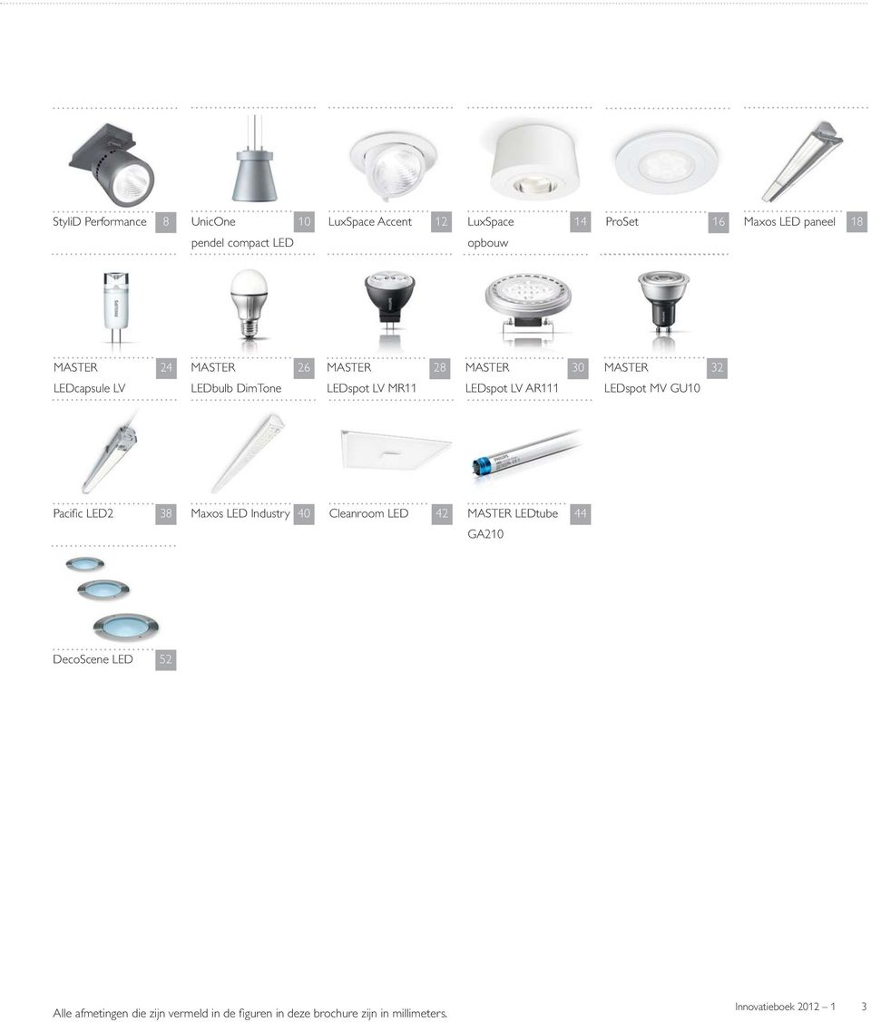 LEDcapsule LV LEDbulb DimTone LEDspot LV MR11 LEDspot LV AR111 LEDspot MV GU10 38 Maxos