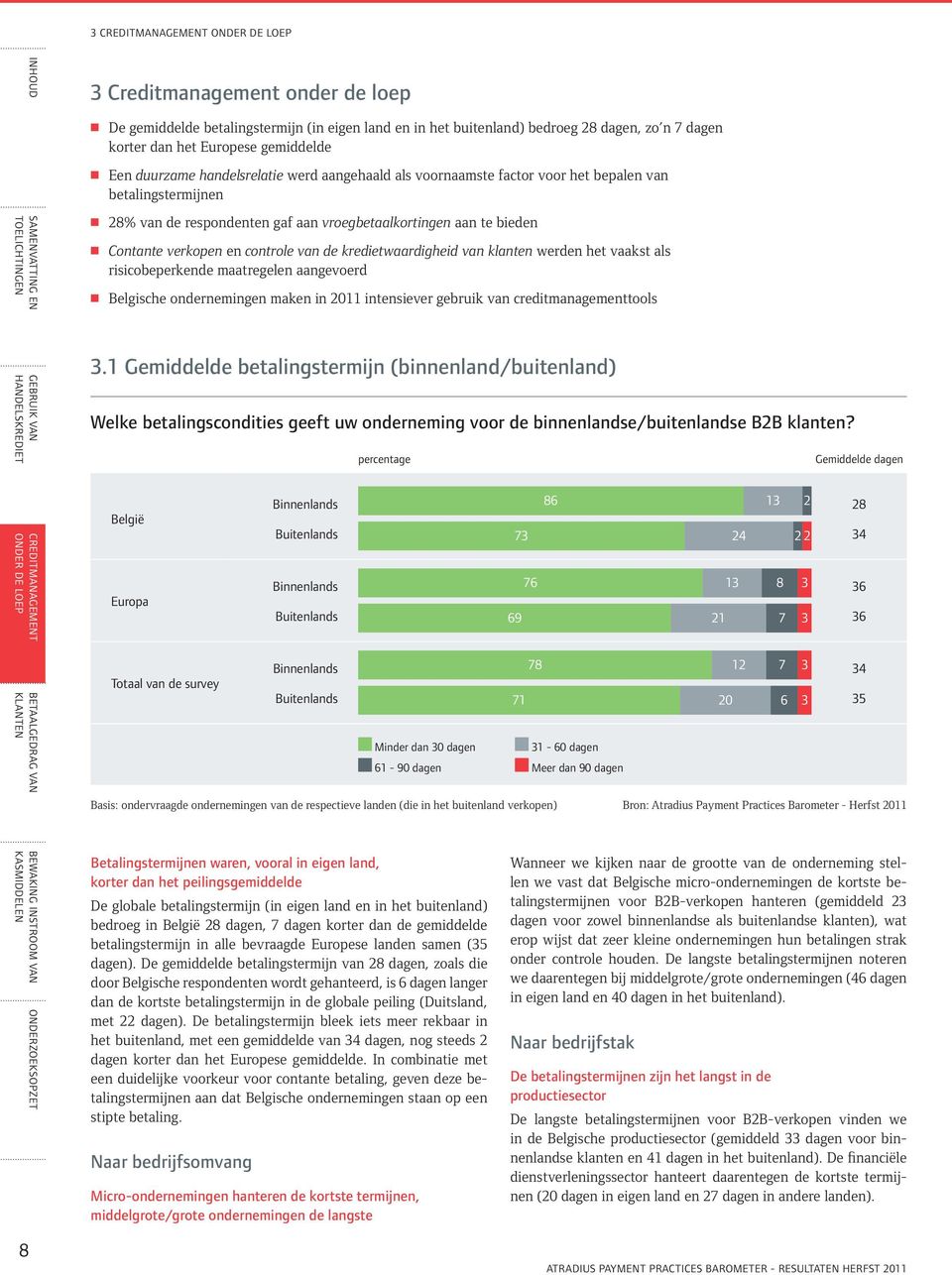 vaakst als risicobeperkende maatregelen aangevoerd Belgische ondernemingen maken in 2011 intensiever gebruik van creditmanagementtools 3.