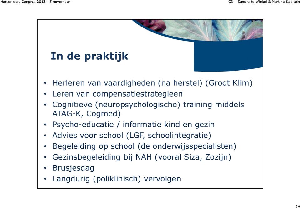 en gezin Advies voor school (LGF, schoolintegratie) Begeleiding op school (de