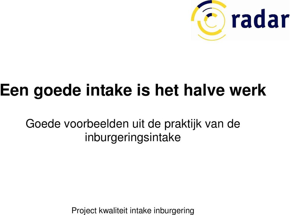 inburgeringsintake