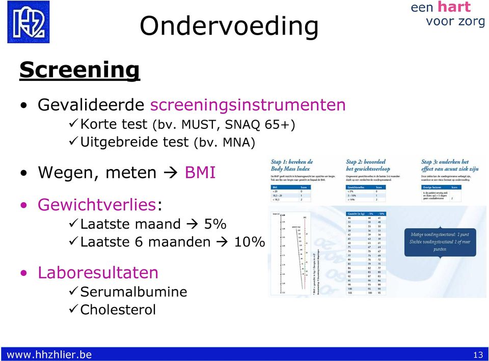 (bv. MUST, SNAQ 65+) Uitgebreide test (bv.