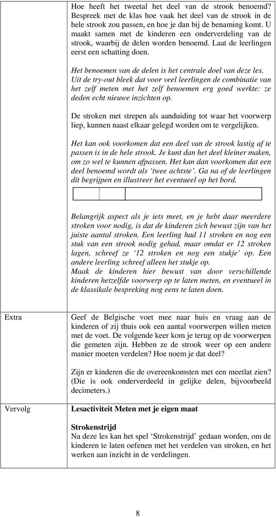 Het benoemen van de delen is het centrale doel van deze les.