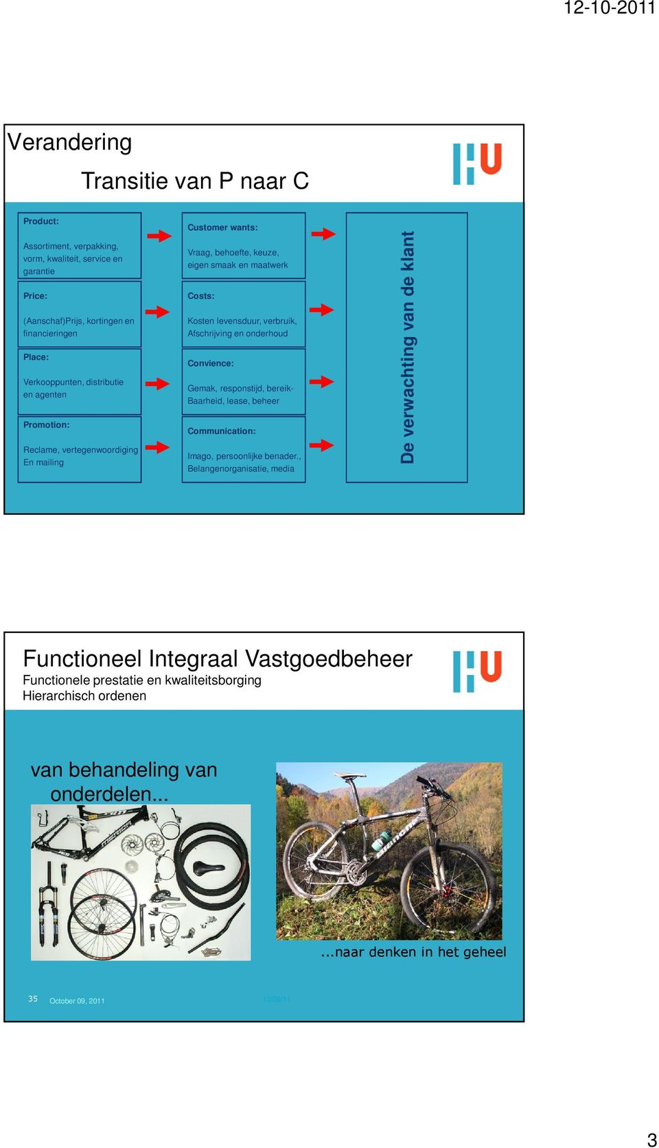 Costs: Kosten levensduur, verbruik, Afschrijving en onderhoud Convience: Gemak, responstijd, bereik- Baarheid, lease, beheer Communication: Imago, persoonlijke