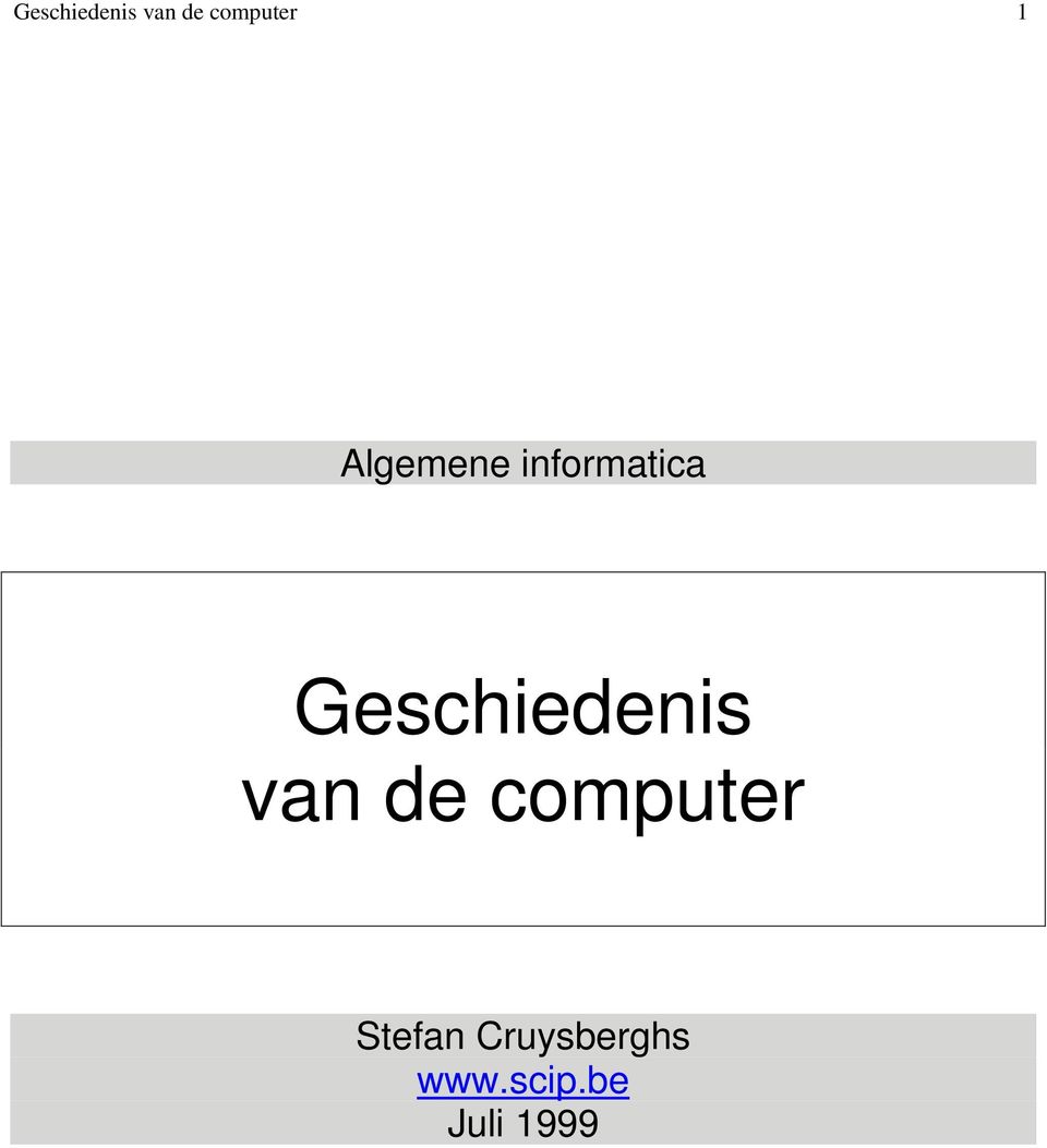 Geschiedenis van de computer