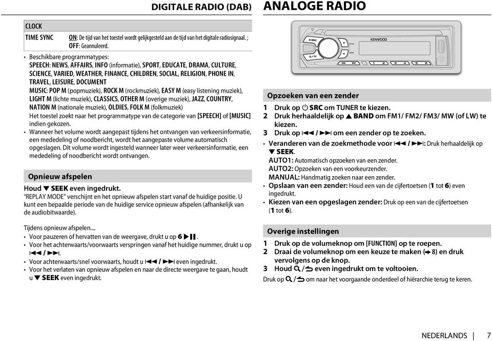 DOCUMENT MUSIC: POP M (popmuziek), ROCK M (rockmuziek), EASY M (easy listening muziek), LIGHT M (lichte muziek), CLASSICS, OTHER M (overige muziek), JAZZ, COUNTRY, NATION M (nationale muziek),