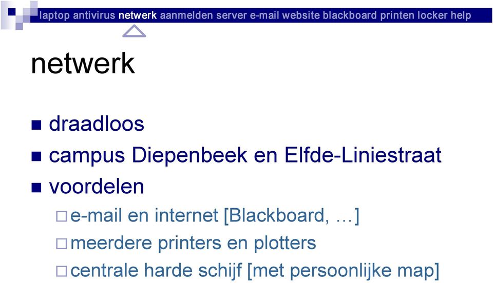 internet [Blackboard, ] meerdere printers