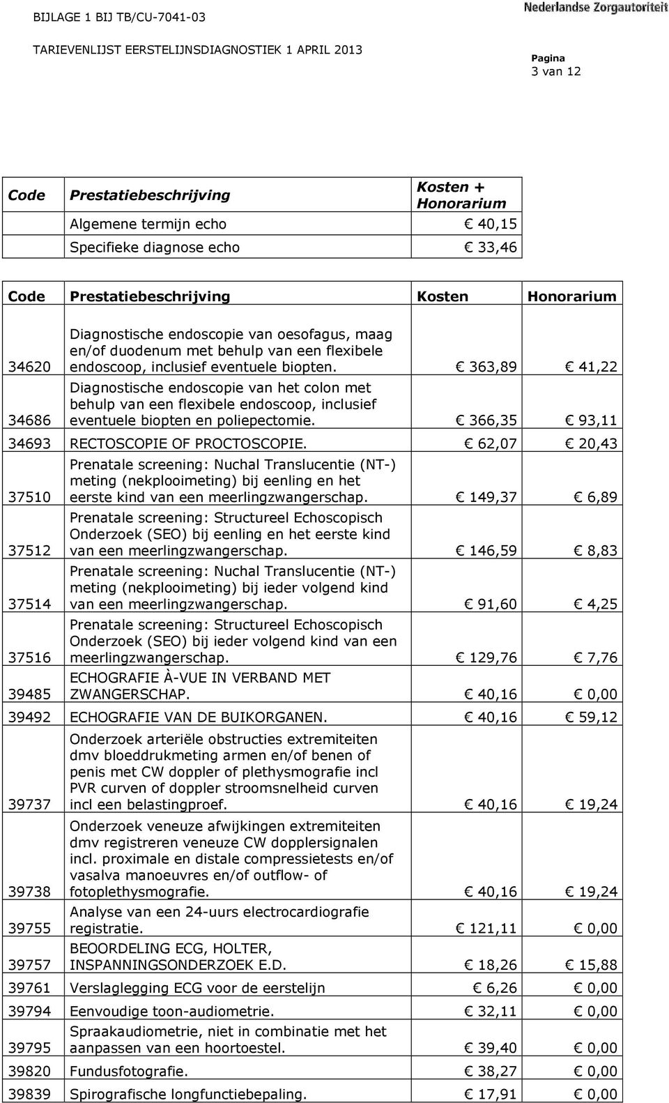 363,89 41,22 Diagnostische endoscopie van het colon met behulp van een flexibele endoscoop, inclusief eventuele biopten en poliepectomie. 366,35 93,11 34693 RECTOSCOPIE OF PROCTOSCOPIE.