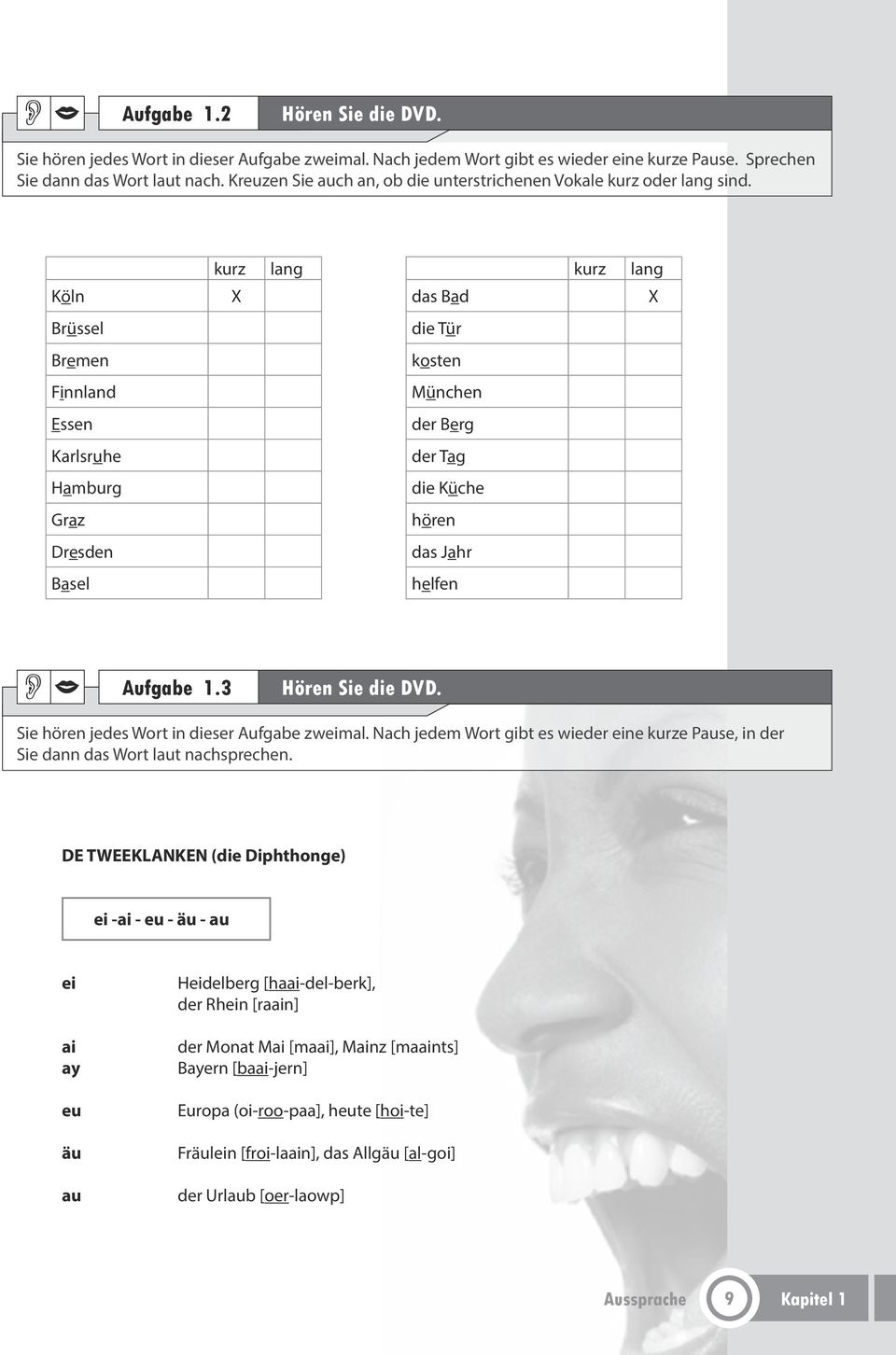 Köln kurz X lang das Bad kurz lang X Brüssel die Tür Bremen kosten Finnland München Essen der Berg Karlsruhe der Tag Hamburg die Küche Graz hören Dresden das Jahr Basel helfen Aufgabe 1.