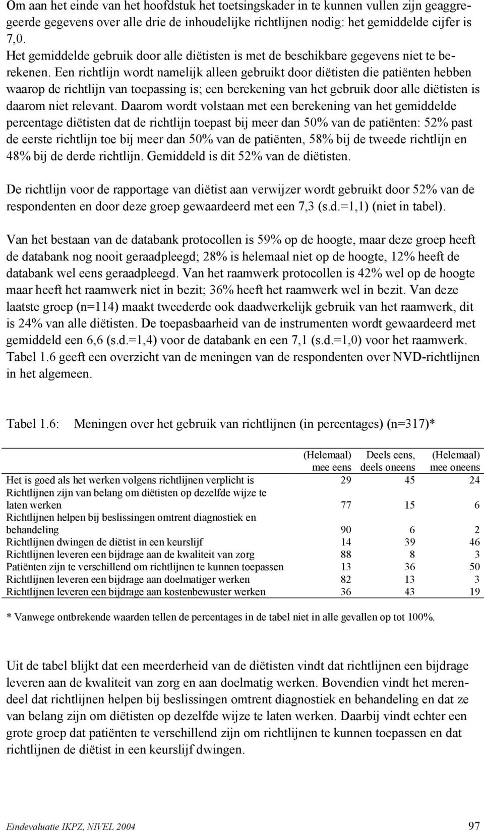 Een richtlijn wordt namelijk alleen gebruikt door diëtisten die patiënten hebben waarop de richtlijn van toepassing is; een berekening van het gebruik door alle diëtisten is daarom niet relevant.