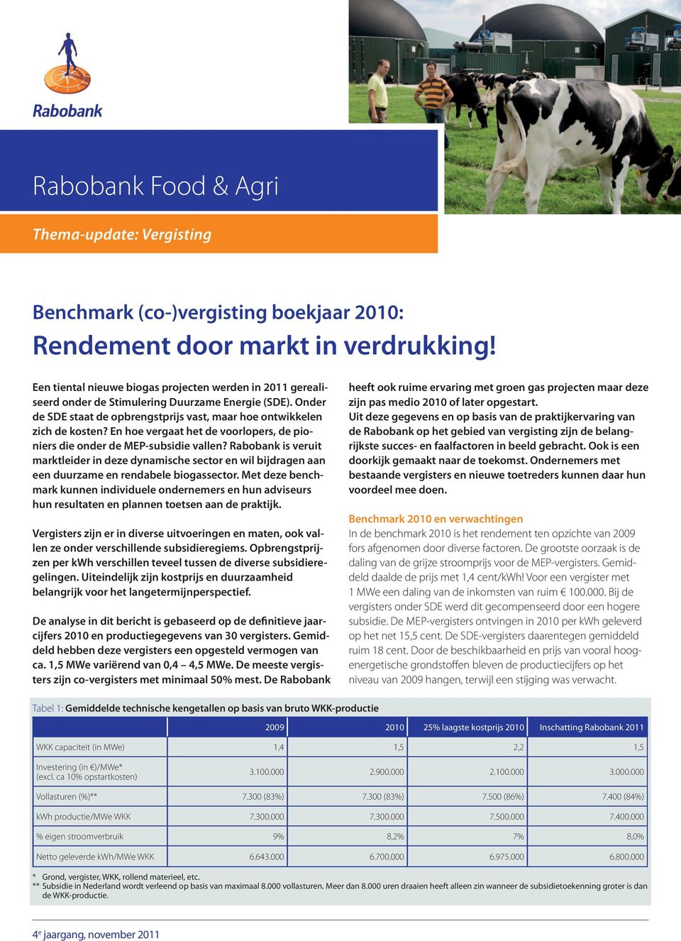 En hoe vergaat het de voorlopers, de pioniers die onder de MEP-subsidie vallen? Rabobank is veruit marktleider in deze dynamische sector en wil bijdragen aan een duurzame en rendabele biogassector.