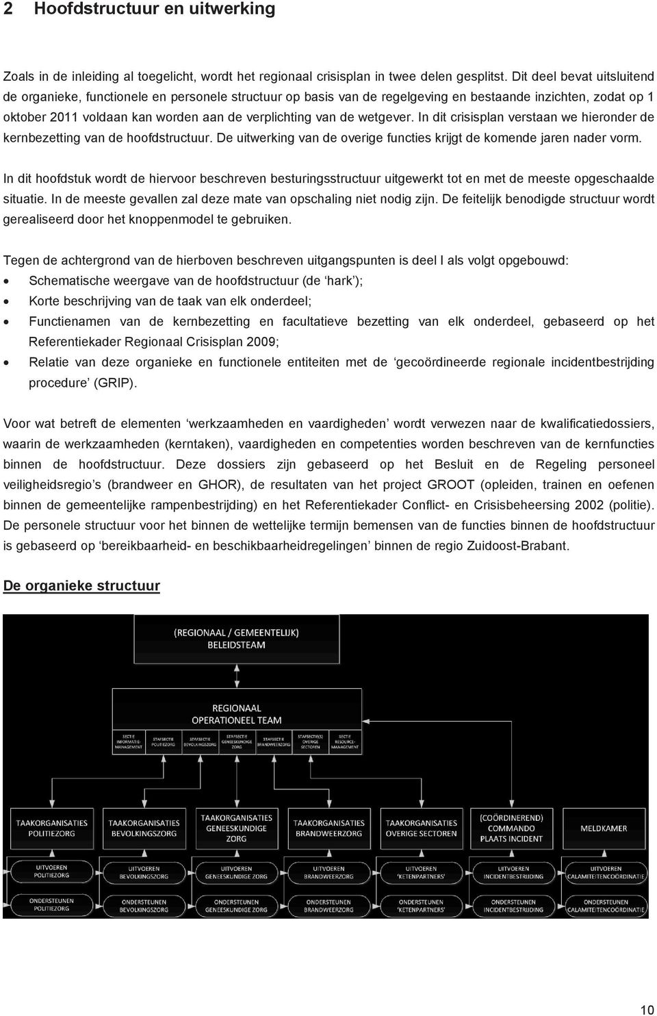 wetgever. In dit crisisplan verstaan we hieronder de kernbezetting van de hoofdstructuur. De uitwerking van de overige functies krijgt de komende jaren nader vorm.