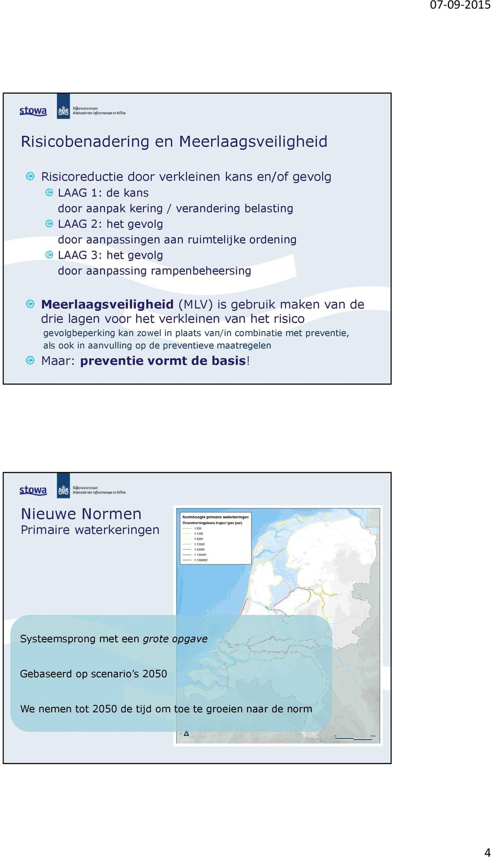 verkleinen van het risico gevolgbeperking kan zowel in plaats van/in combinatie met preventie, als ook in aanvulling op de preventieve maatregelen Maar: preventie