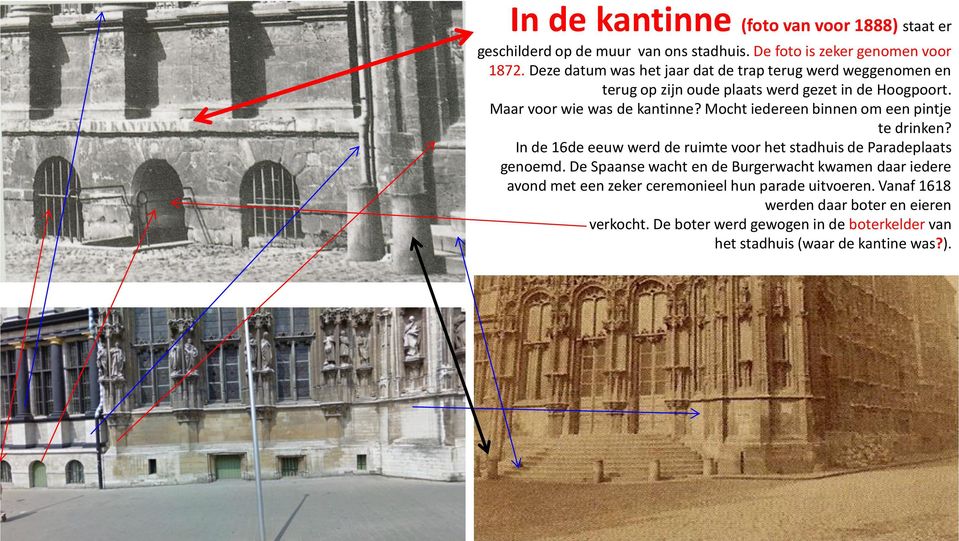 Mocht iedereen binnen om een pintje te drinken? In de 16de eeuw werd de ruimte voor het stadhuis de Paradeplaats genoemd.