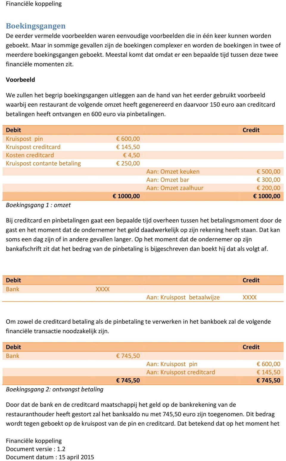 Meestal komt dat omdat er een bepaalde tijd tussen deze twee financiële momenten zit.