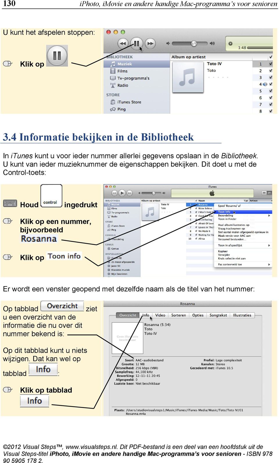 U kunt van ieder muzieknummer de eigenschappen bekijken.