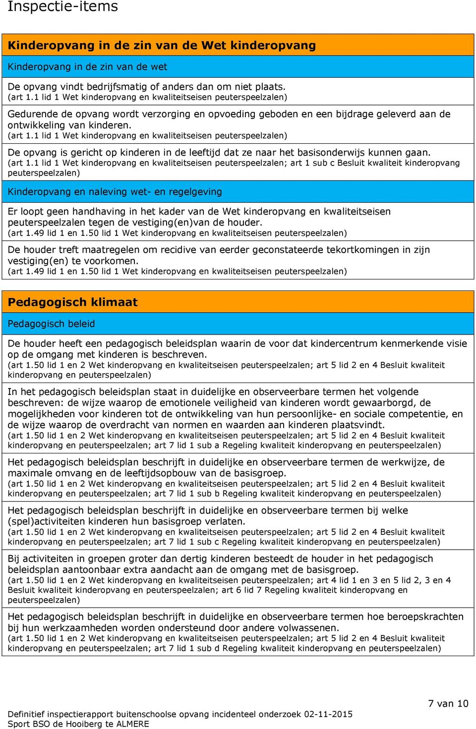 1 lid 1 Wet kinderopvang en kwaliteitseisen peuterspeelzalen) De opvang is gericht op kinderen in de leeftijd dat ze naar het basisonderwijs kunnen gaan. (art 1.