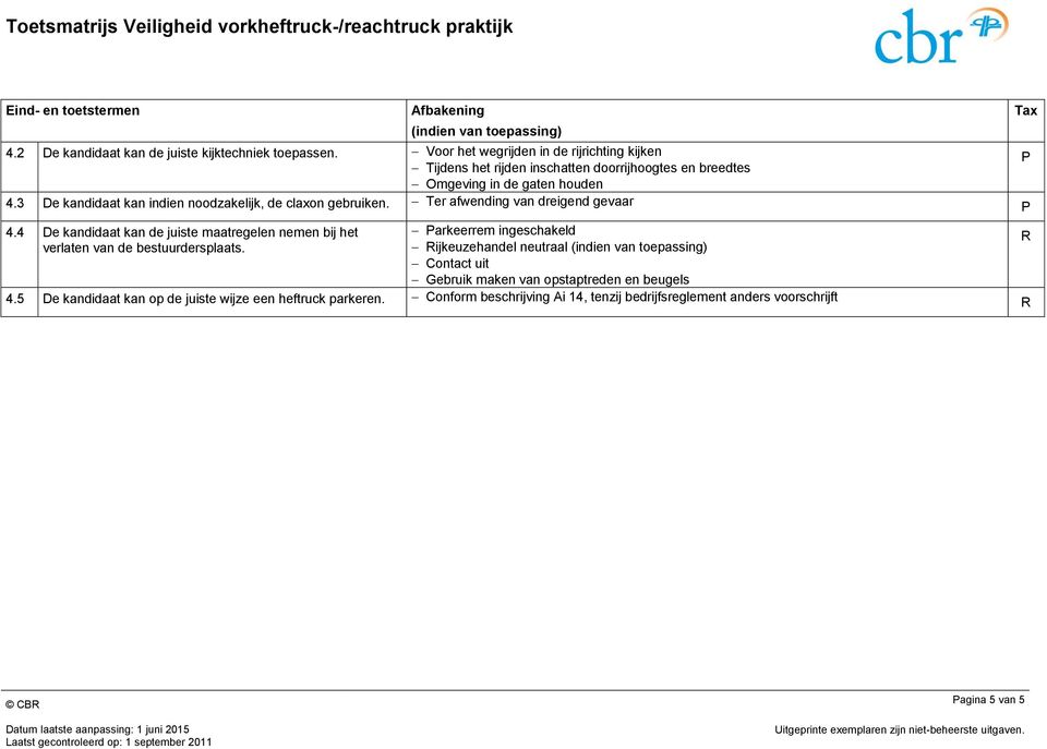 3 De kandidaat kan indien noodzakelijk, de claxon gebruiken. Ter afwending van dreigend gevaar 4.