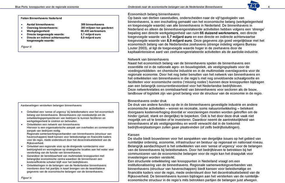 ;"oknlctf"gwtq" " vqgigxqgifg"ycctfg<" Figuur iii Economisch belang binnenhavens Op basis van dertien casestudies, onderscheiden naar de vijf typologieën van binnenhavens, is een inschatting gemaakt