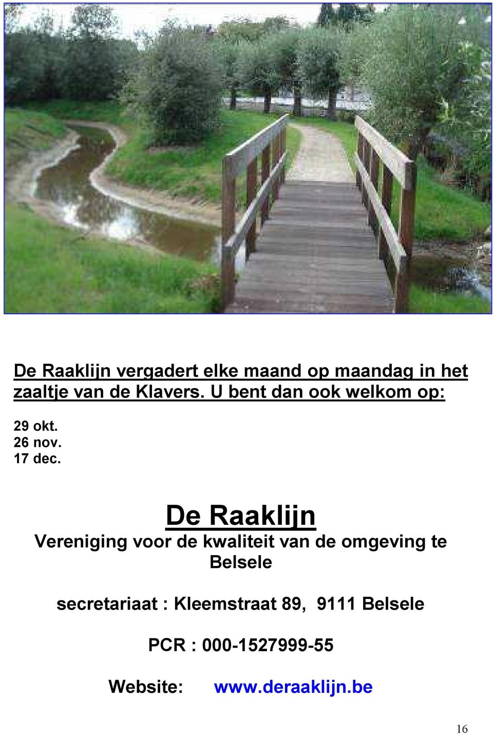 De Raaklijn Vereniging voor de kwaliteit van de omgeving te Belsele
