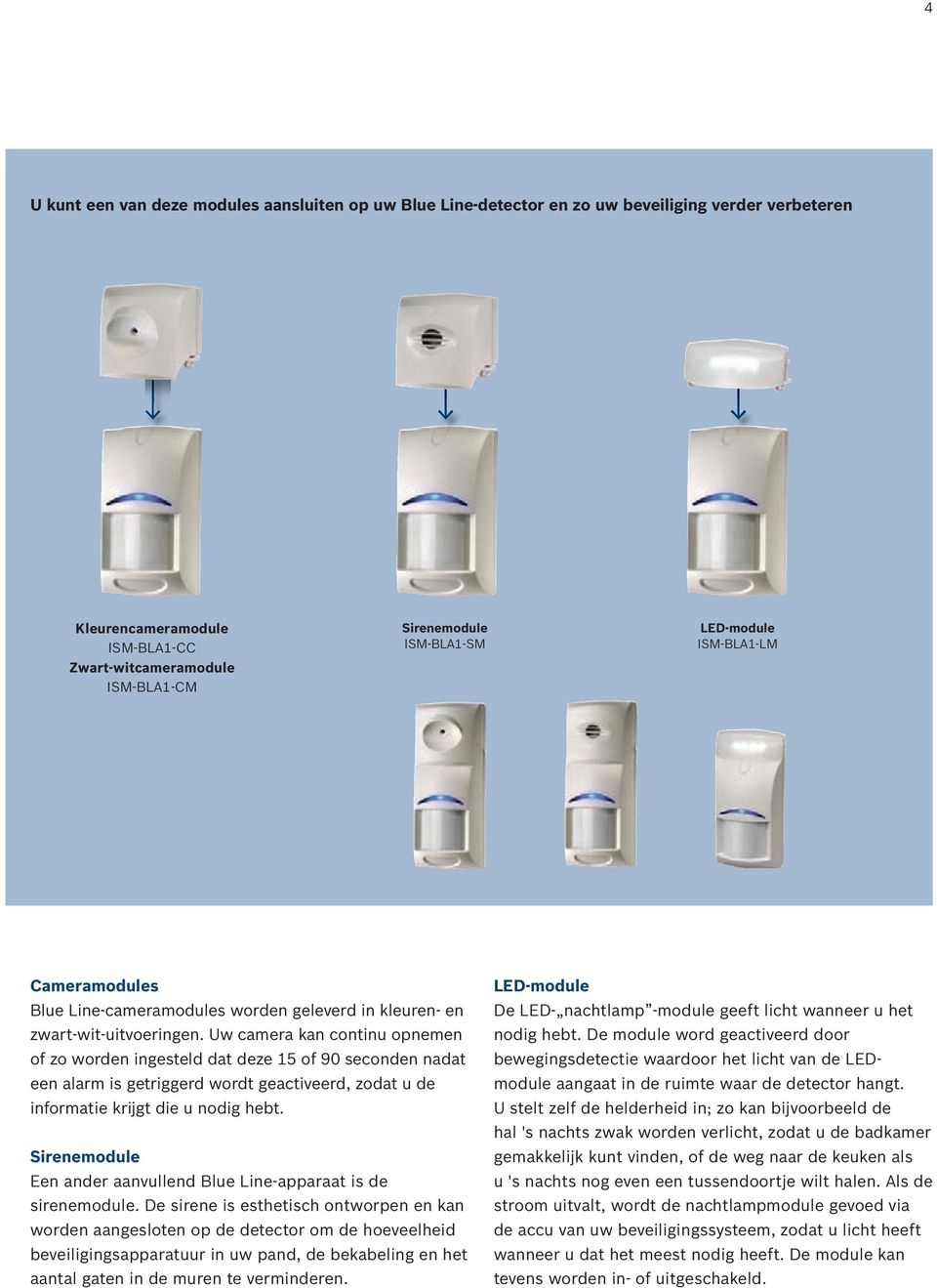 Uw camera kan continu opnemen of zo worden ingesteld dat deze 15 of 90 seconden nadat een alarm is getriggerd wordt geactiveerd, zodat u de informatie krijgt die u nodig hebt.