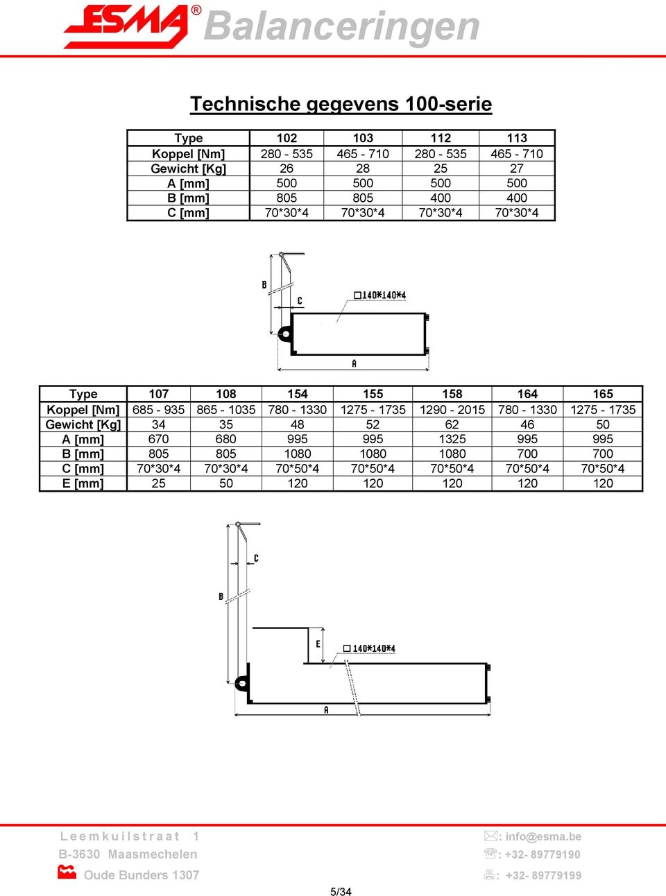 865-1035 780-1330 1275-1735 1290-2015 780-1330 1275-1735 Gewicht [Kg] 34 35 48 52 62 46 50 A [mm] 670 680 995 995 1325 995 995 B