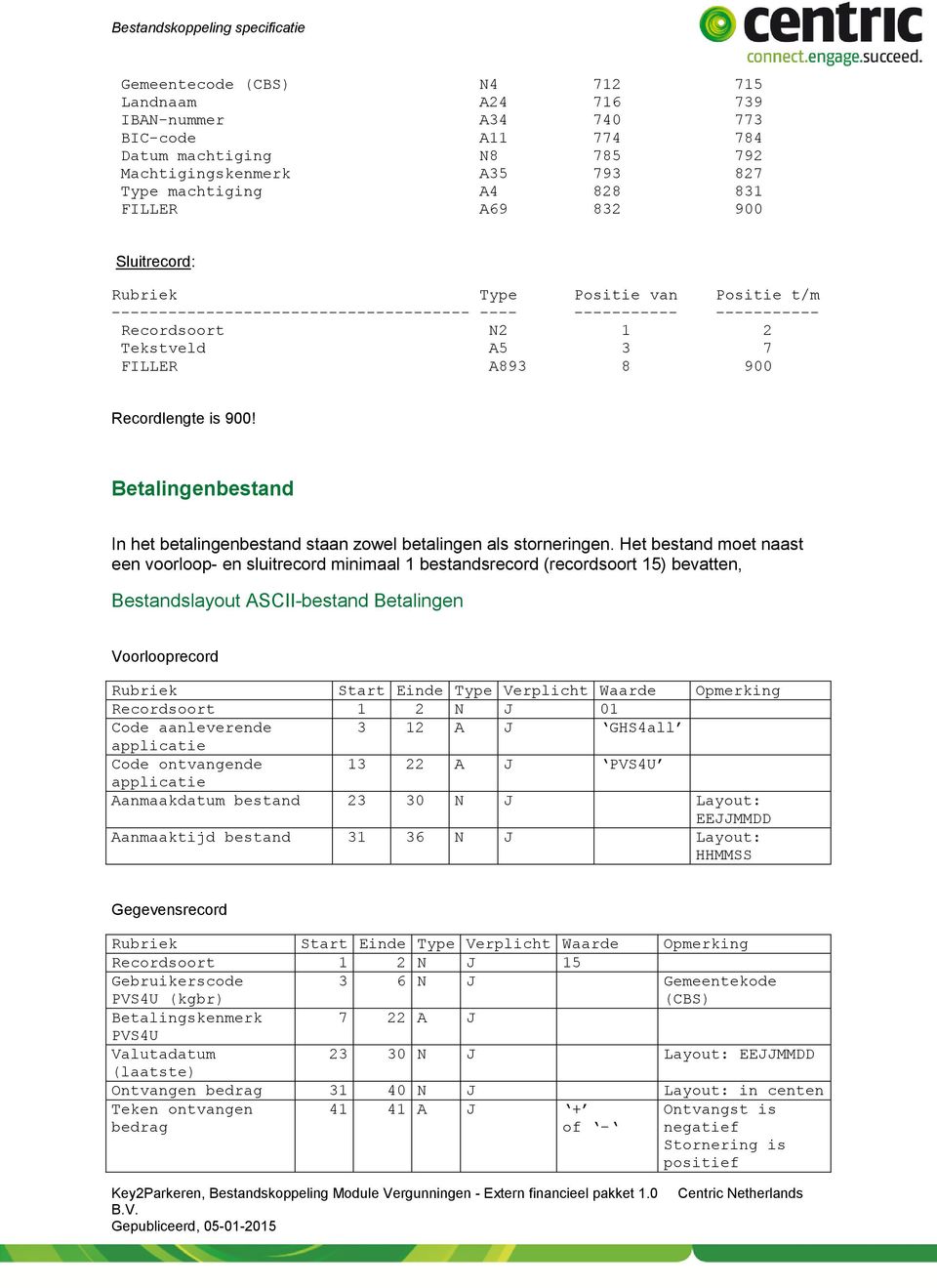 Betalingenbestand In het betalingenbestand staan zowel betalingen als storneringen.