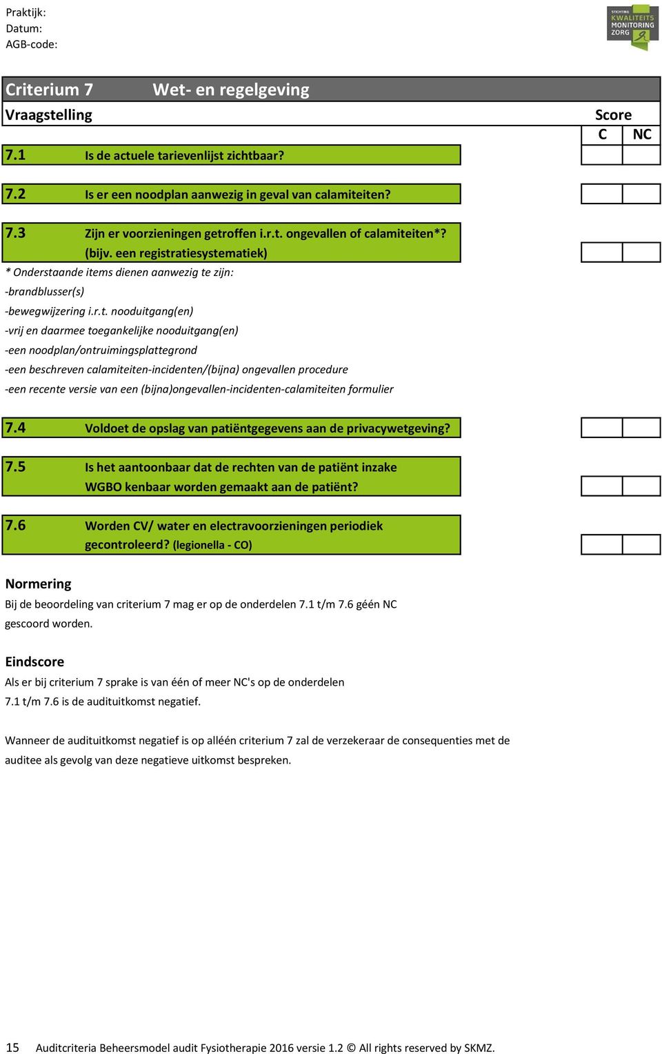 atiesystematiek) * Onderstaande items dienen aanwezig te zijn: -brandblusser(s) -bewegwijzering i.r.t. nooduitgang(en) -vrij en daarmee toegankelijke nooduitgang(en) -een