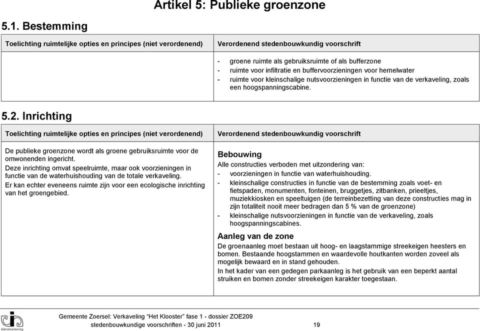 verkaveling, zoals een hoogspanningscabine. 5.2. Inrichting De publieke groenzone wordt als groene gebruiksruimte voor de omwonenden ingericht.