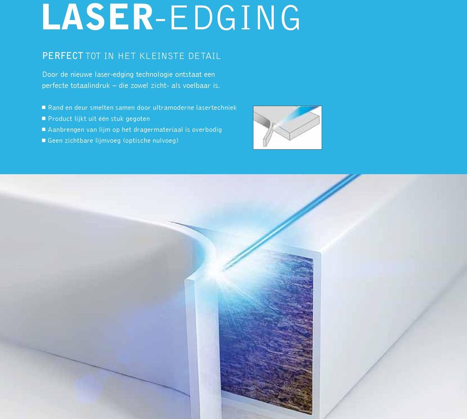 Rand en deur smelten samen door ultramoderne lasertechniek Product lijkt uit één stuk