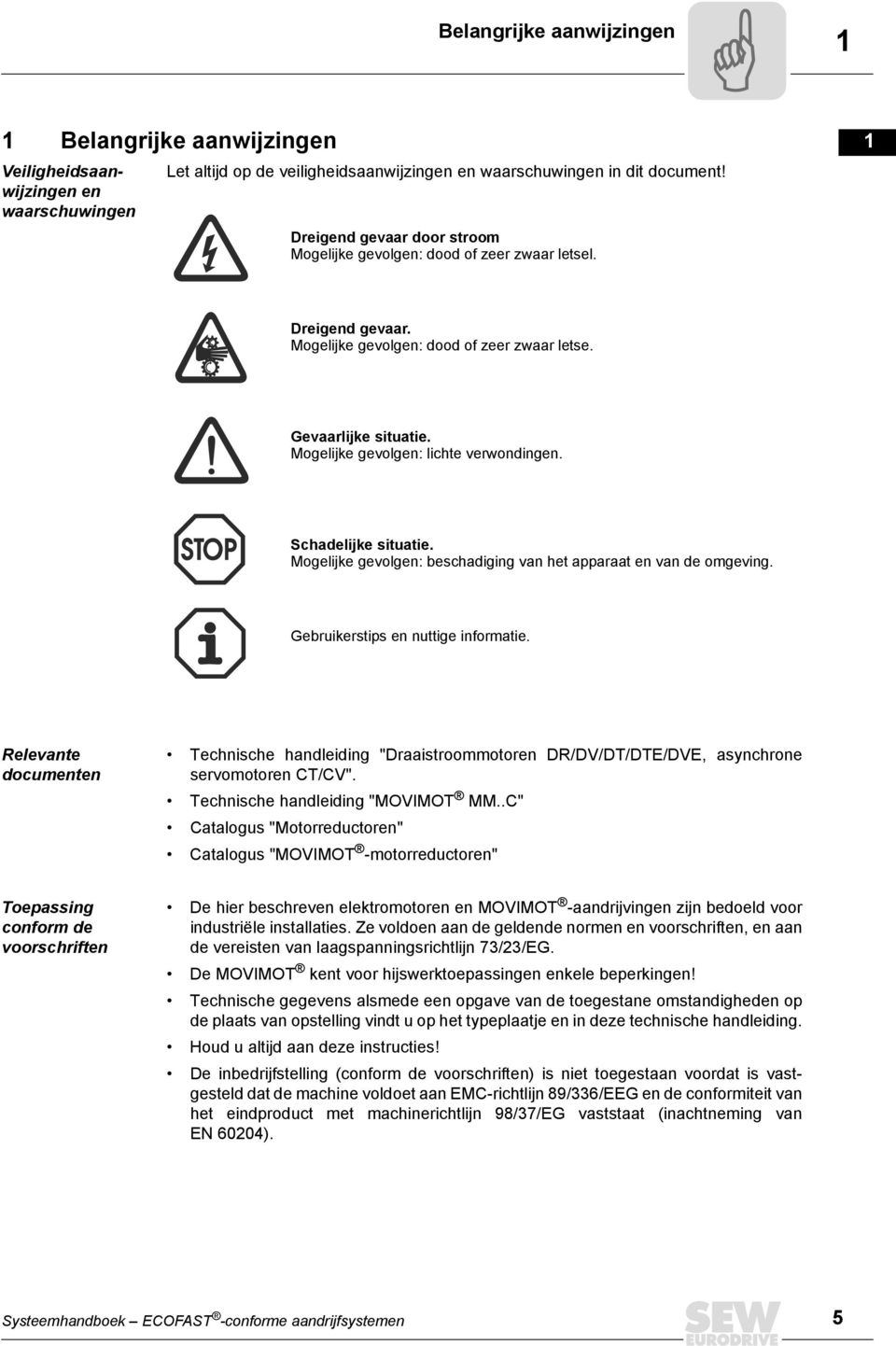 Mogelijke gevolgen: lichte verwondingen. 8 Schadelijke situatie. Mogelijke gevolgen: beschadiging van het apparaat en van de omgeving. Gebruikerstips en nuttige informatie.