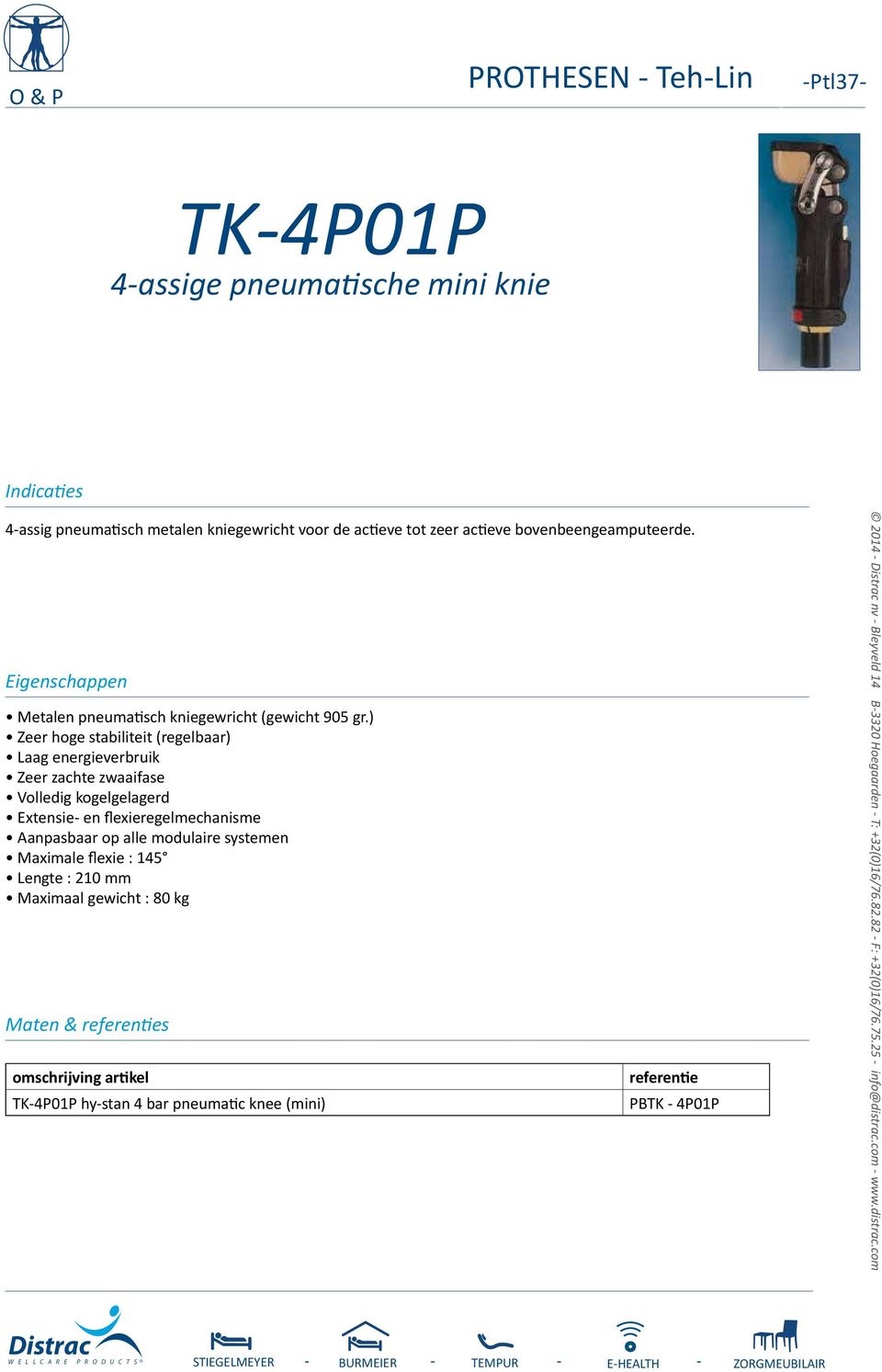 Metalen pneumatisch kniegewricht (gewicht 905 gr.