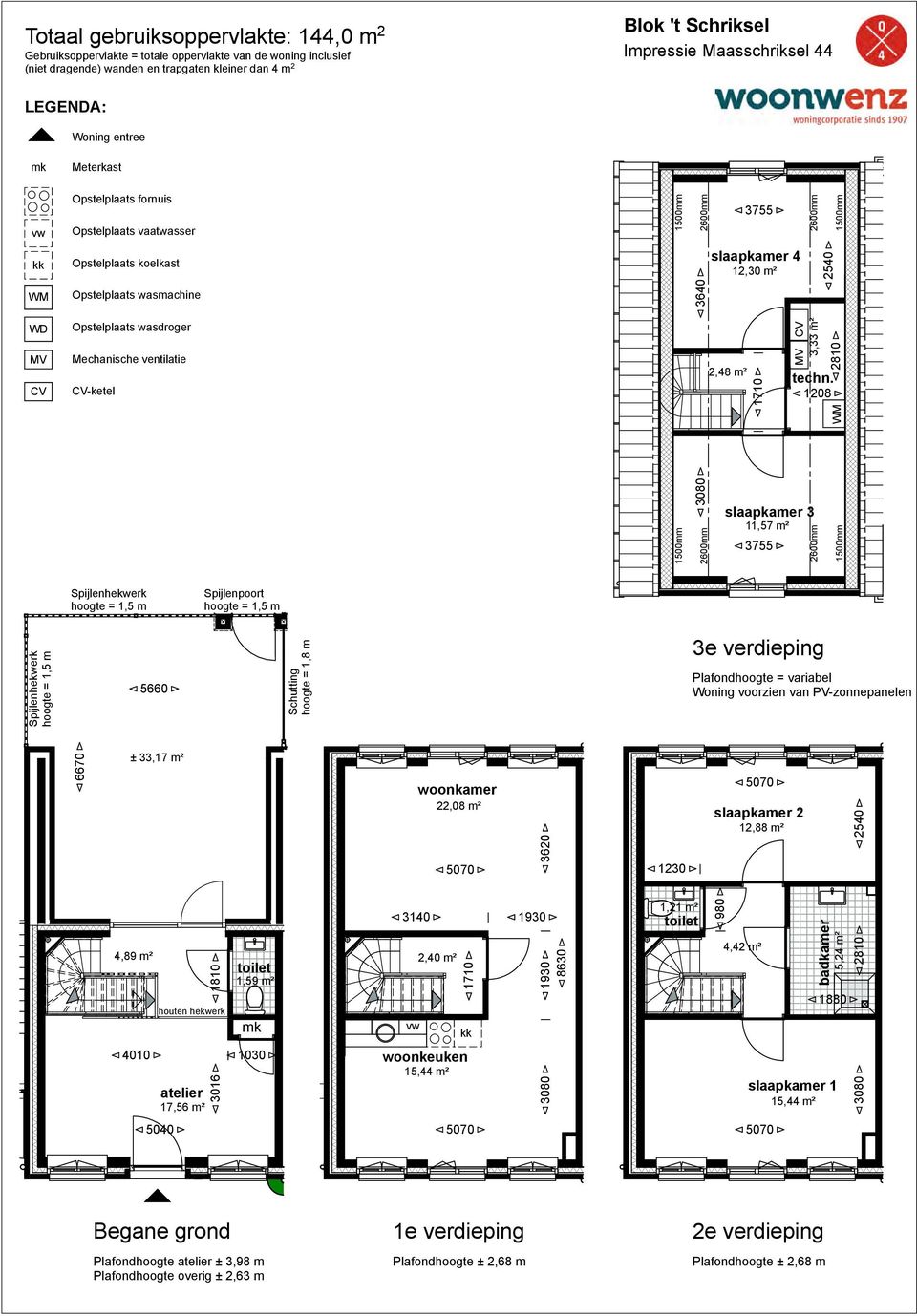 22,08 m² 12,88 m² 4,89 m² 4010 atelier 17,56 m² 1810 3016 1,59 m² 3140 2,40 m²