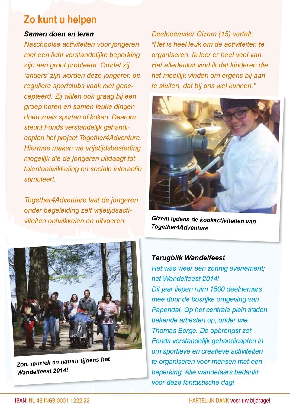 Daarom steunt Fonds verstandelijk gehandicapten het project Together4Adventure.