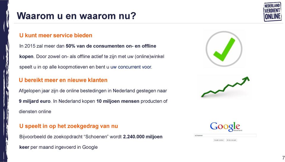 U bereikt meer en nieuwe klanten Afgelopen jaar zijn de online bestedingen in Nederland gestegen naar 9 miljard euro.