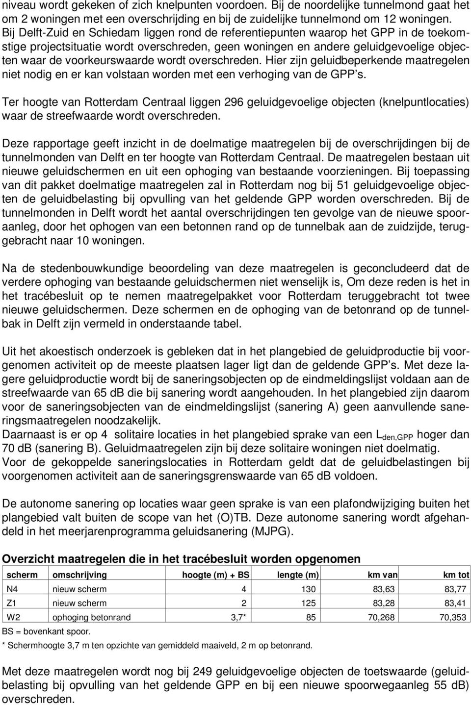 voorkeurswaarde wordt overschreden. Hier zijn geluidbeperkende maatregelen niet nodig en er kan volstaan worden met een verhoging van de GPP s.