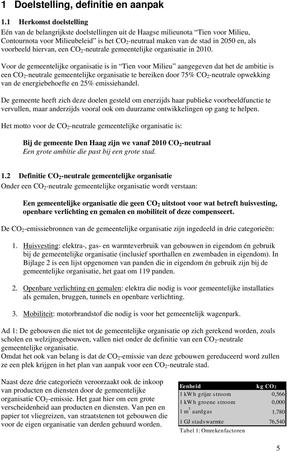 voorbeeld hiervan, een CO 2 -neutrale gemeentelijke organisatie in 2010.