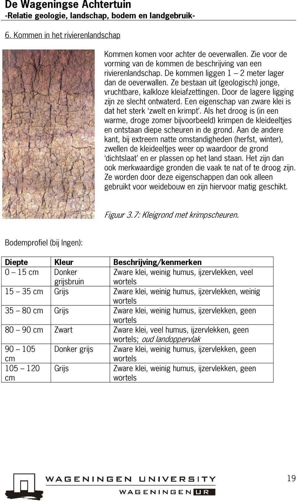 Een eigenschap van zware klei is dat het sterk zwelt en krimpt. Als het droog is (in een warme, droge zomer bijvoorbeeld) krimpen de kleideeltjes en ontstaan diepe scheuren in de grond.