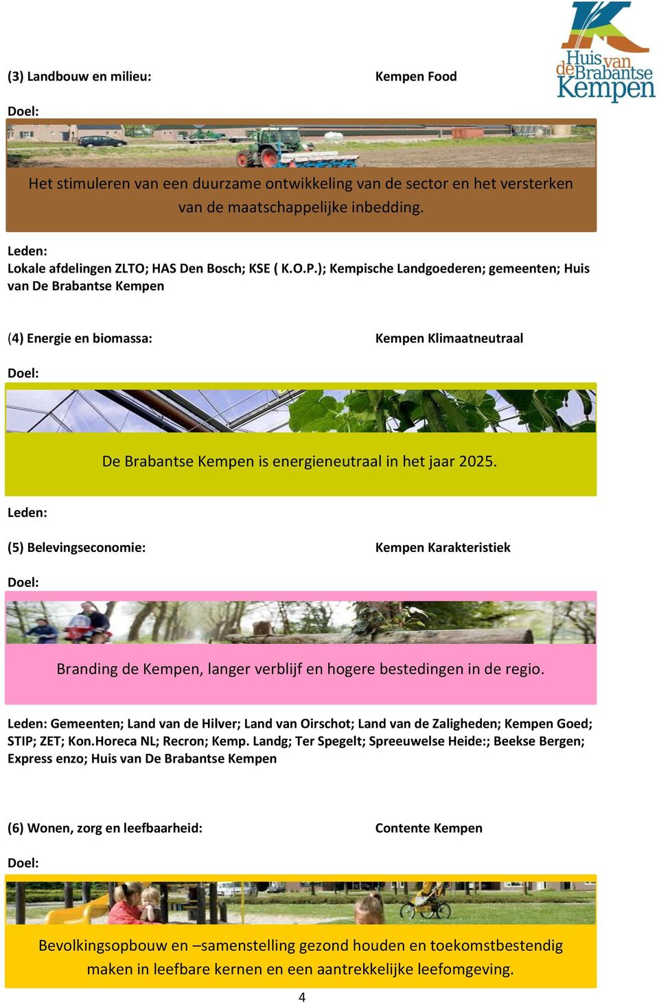 ); Kempische Landgoederen; gemeenten; Huis van De Brabantse Kempen (4) Energie en biomassa: Kempen Klimaatneutraal Doel: De Brabantse Kempen is energieneutraal in het jaar 2025.