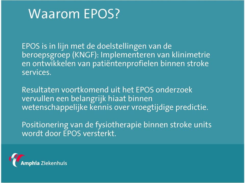 en ontwikkelen van patiëntenprofielen binnen stroke services.