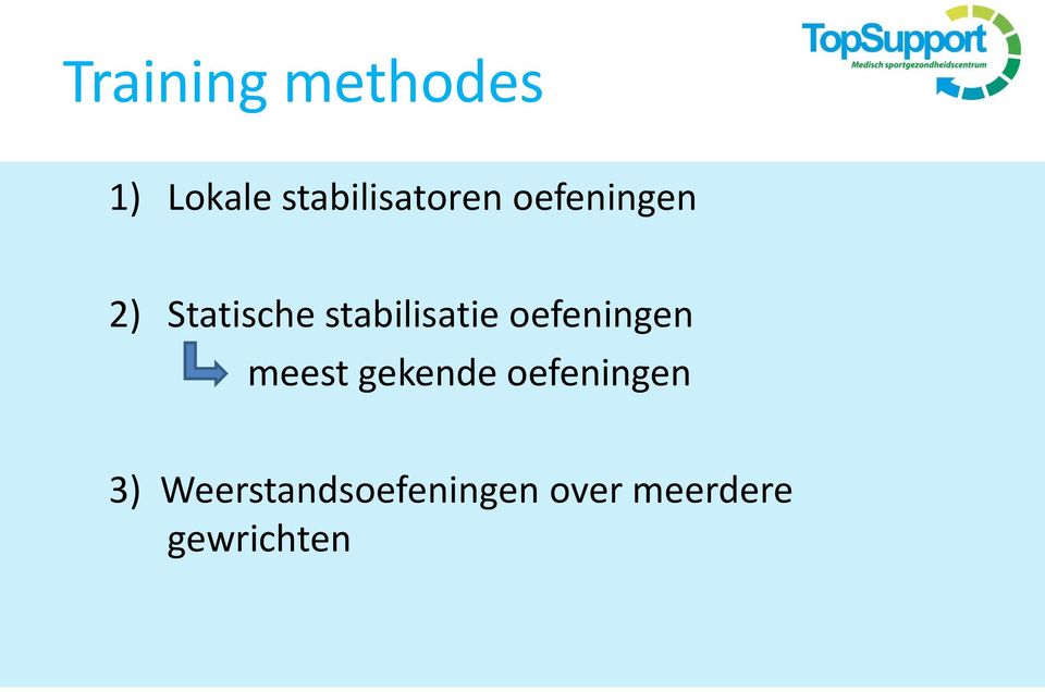 stabilisatie oefeningen meest gekende