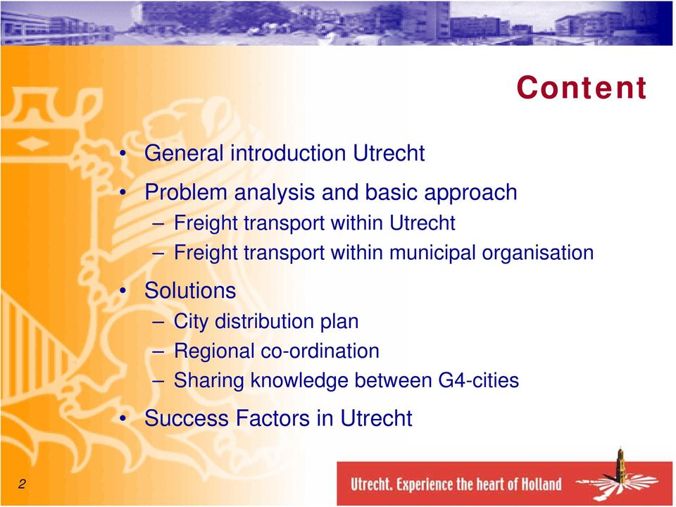 municipal organisation Solutions City distribution plan Regional