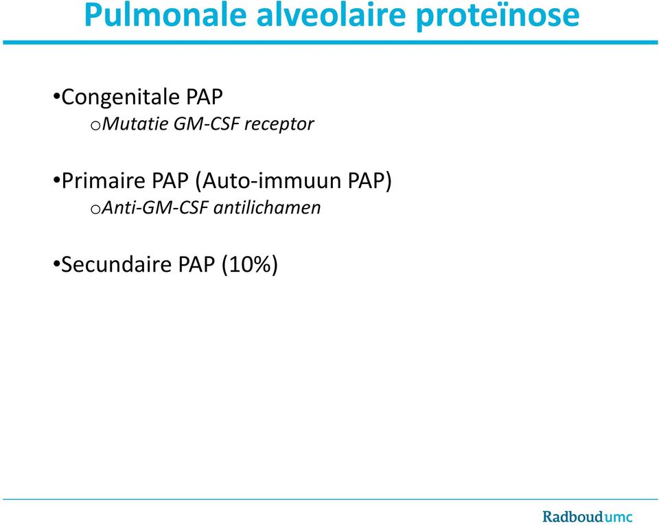 receptor Primaire PAP (Auto-immuun