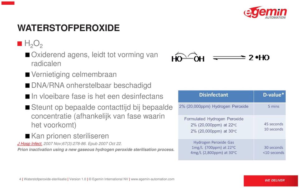 voorkomt) Kan prionen steriliseren J Hosp Infect. 2007 Nov;67(3):278-86. Epub 2007 Oct 22.